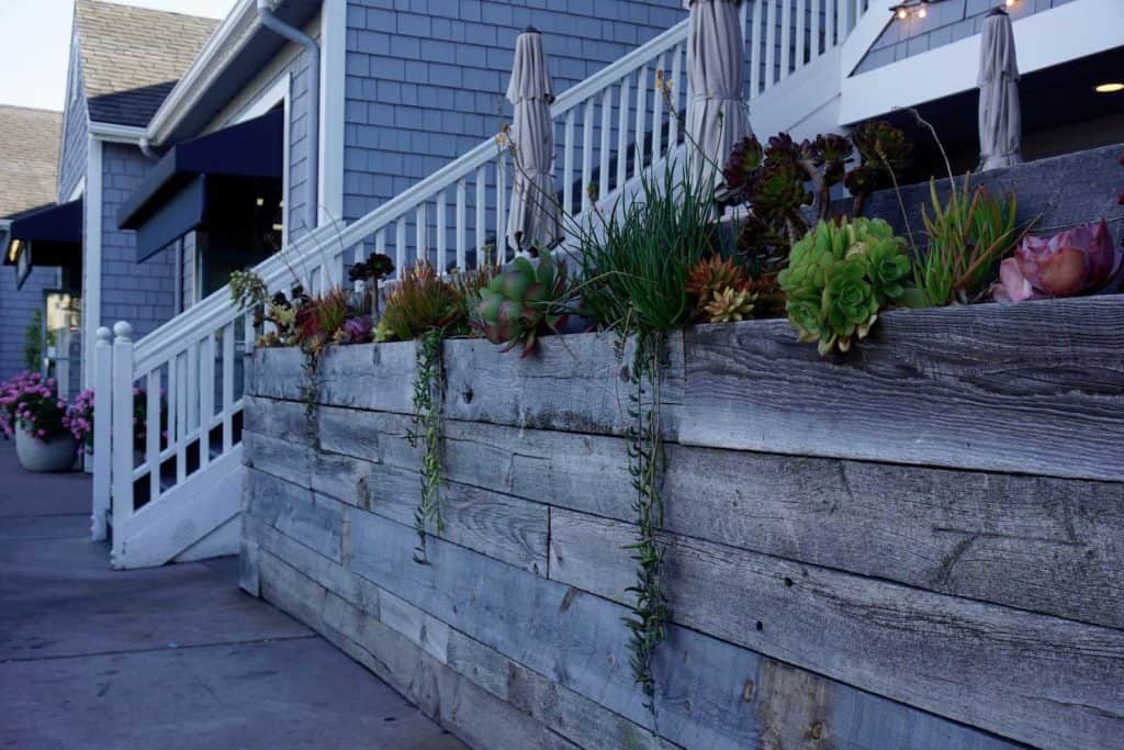 reclaimed gray wood planter